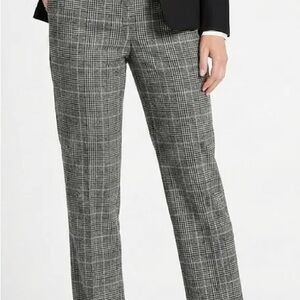 Banana Republic Flannel Black and White Checkered Trousers